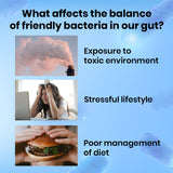 Prebiotics + Probiotics + Postbiotics (3-in-1 formula for Gut Health, Bloat Support and Immune Support) 30 vegetarian capsules