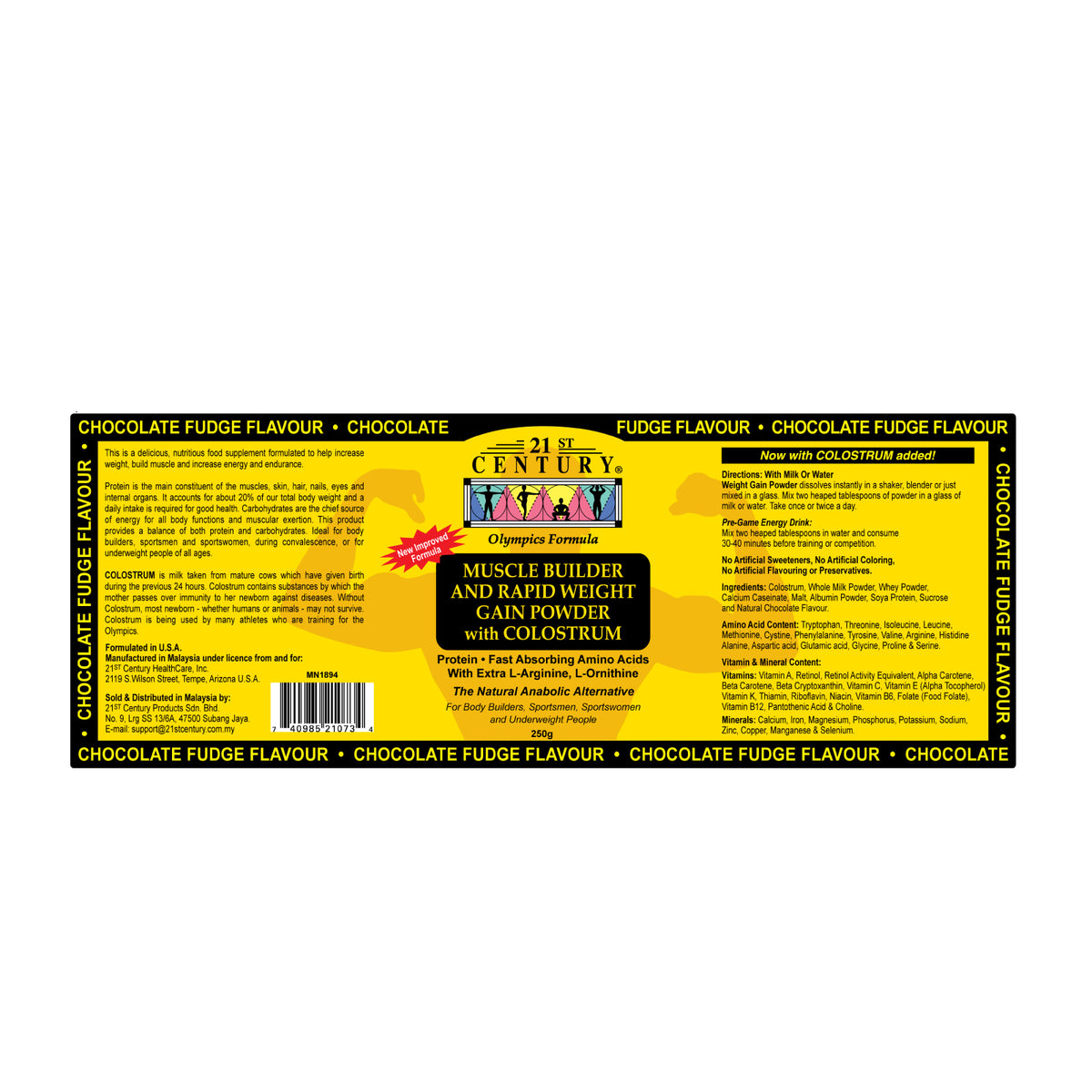 Muscle Builder & Rapid Weight Gain Powder with Colostrum (Chocolate Fl