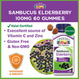 Sambucus Elderberry 60 Gummies (Excellent Source of Vitamin C & Zinc)