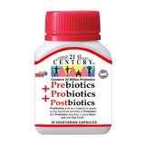 Prebiotics + Probiotics + Postbiotics (3-in-1 formula for Gut Health, Bloat Support and Immune Support) 30 vegetarian capsules