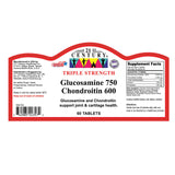 Triple Strength Glucosamine Chondroitin 750mg 600mg 60's