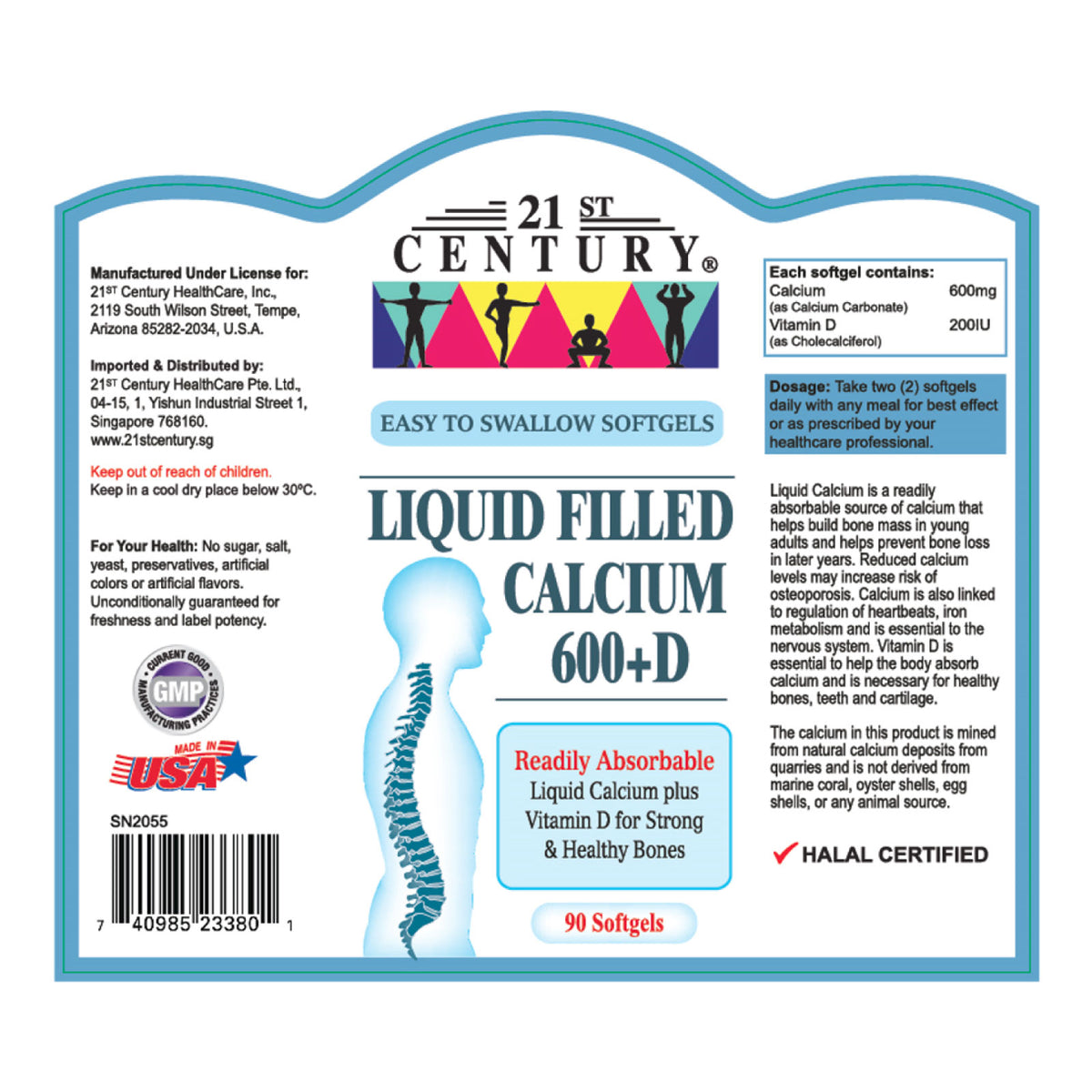 Liquid Filled Calcium 600+D 90's