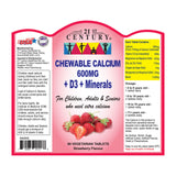 Chewable Calcium 600mg + D3 + Minerals 60's
