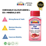Chewable Calcium 600mg + D3 + Minerals 60's