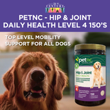 Pet - PetNC Hip & Joint Daily Health Level 4 - 150 Soft Chews (Veterinarian Formulated)