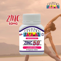 21st Century Zinc 50MG 60 Vegetarian Tablets