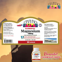 *NEW* 21st Century Elemental Magnesium 100mg with Magnesium Glycinate 60 Capsules