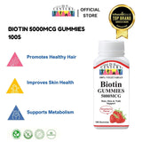 Biotin 5000mcg 100 Gummies