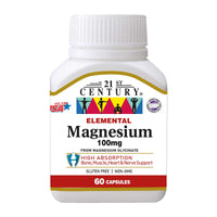 *NEW* 21st Century Elemental Magnesium 100mg with Magnesium Glycinate 60 Capsules