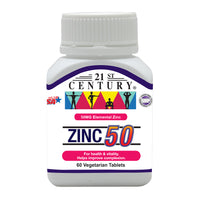 21st Century Zinc 50MG 60 Vegetarian Tablets