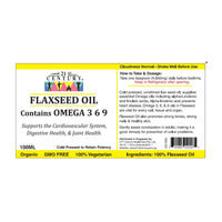 Flaxseed Oil natural vegetable source of Omega 3+6+9 100ml