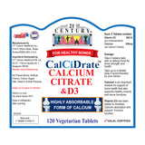 CalCiDrate Calcium Citrate 600mg + D3 120's
