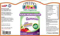 Adult Multivitamins + D gummies, vegetarian 100's