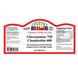 Triple Strength Glucosamine Chondroitin 750mg 600mg 60's